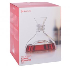 SPIEGELAU RED AND WHITE CARAFE DECANTER